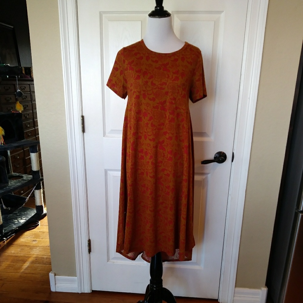 Carly LulaRoe Orange Dress XS